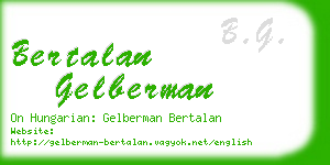 bertalan gelberman business card